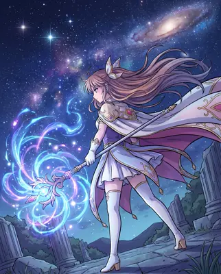 星空下的魔法少女