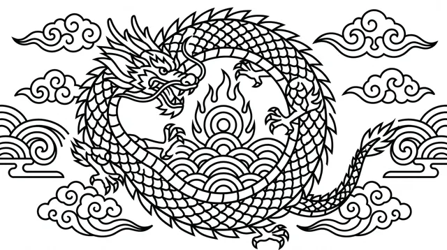 新年涂色·祥龙戏珠