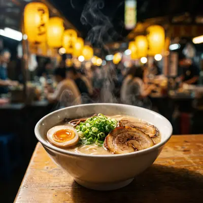 夜市豚骨拉面美食图