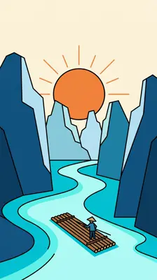 复古旅行海报·桂林山水