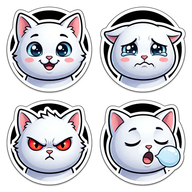 猫咪表情包四宫格